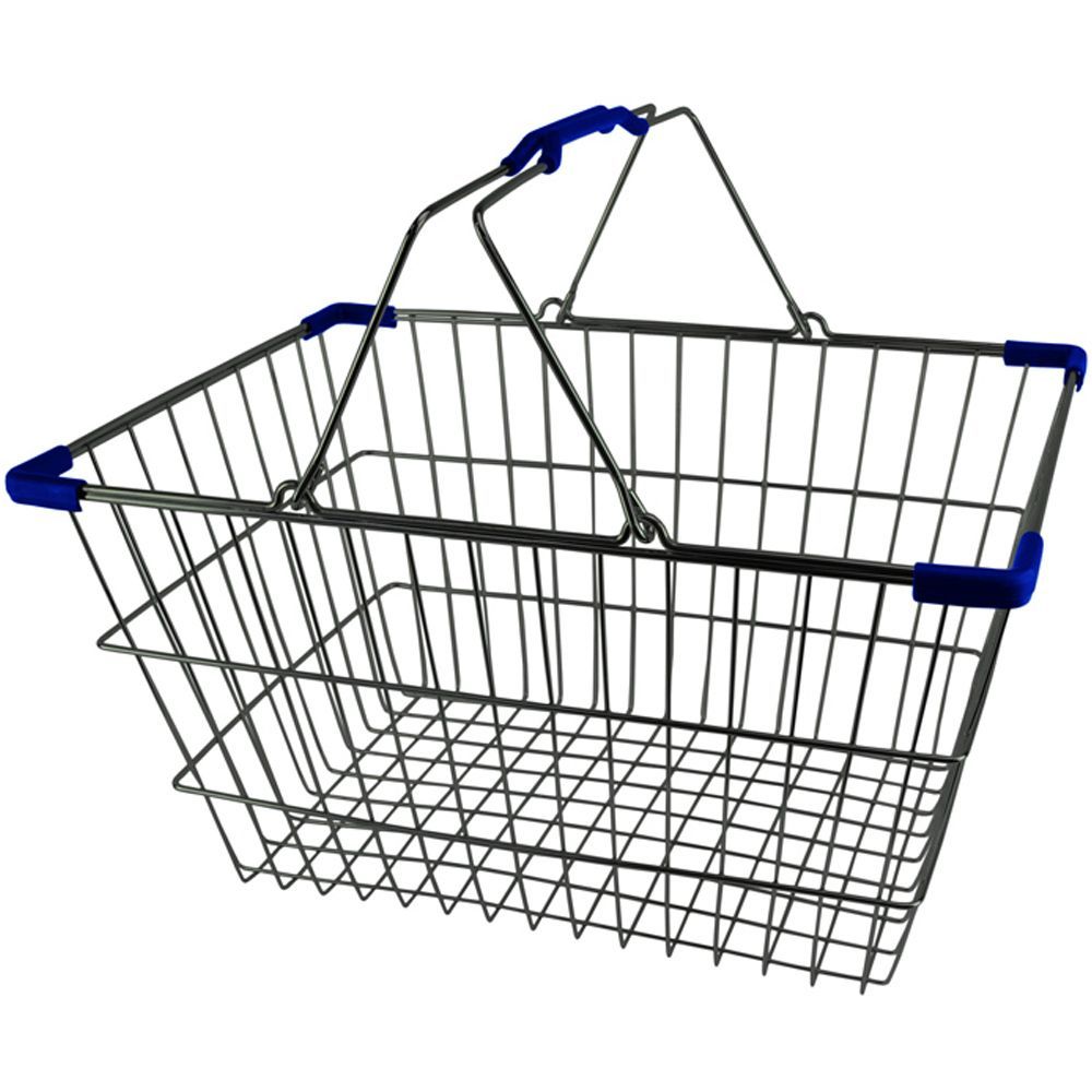 Image of Chrome Plated Wire Shopping Basket