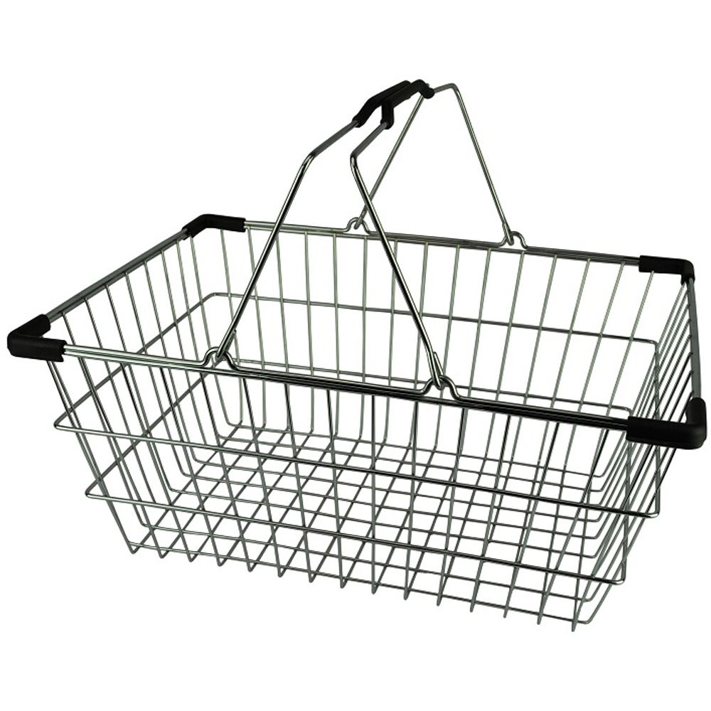 Image of Chrome Plated Wire Shopping Basket